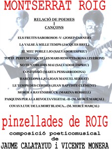 MONTSERRAT ROIG - RELACIÓ DE POEMES I CANÇONS