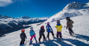 Niños-esquiando