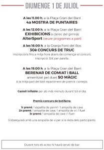 Festes Font del Ros 2018- Programa-15