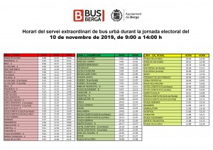 Horari Bus urbà - 10N