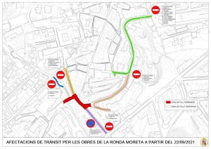 Afectacions de trànsit per les obres de la ronda Moreta