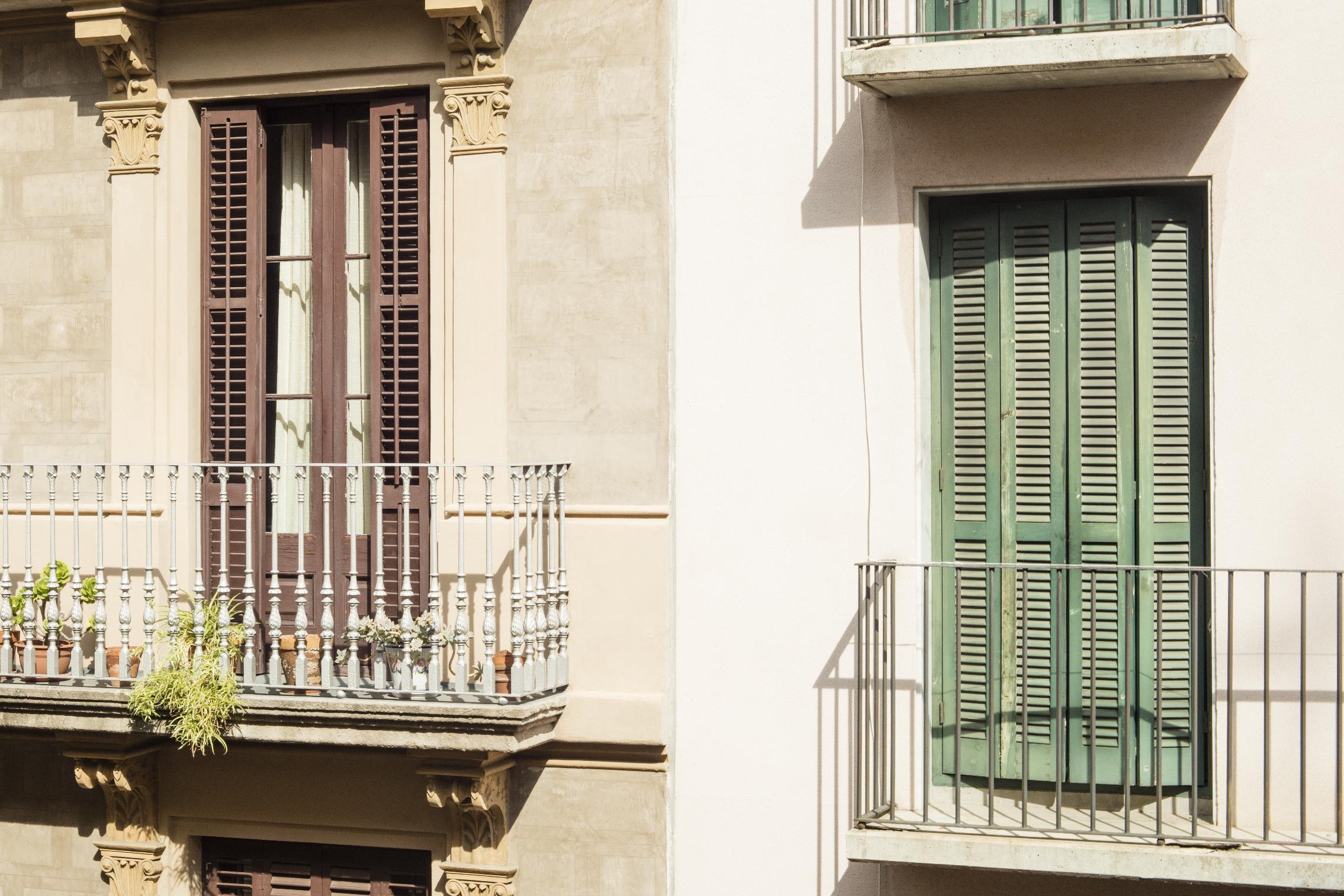 Detail of modernist residential building in Born, Barcelona, Spain.